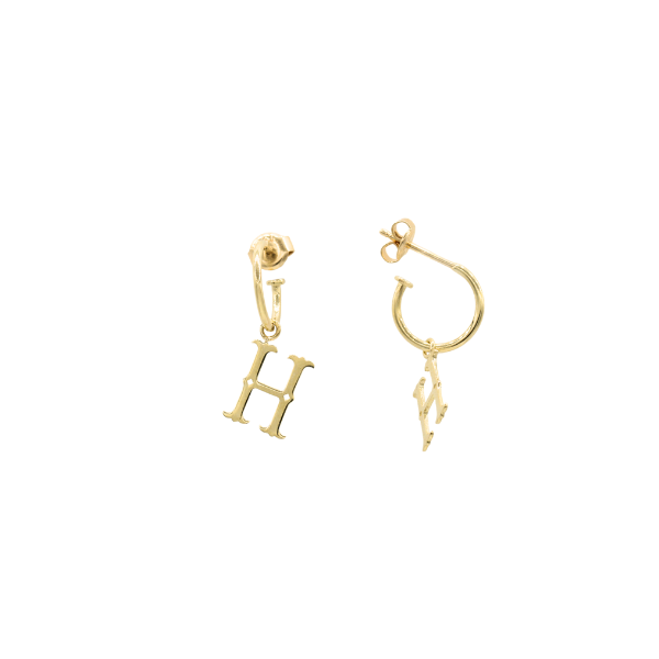 H Harf Düz Halka Küpe