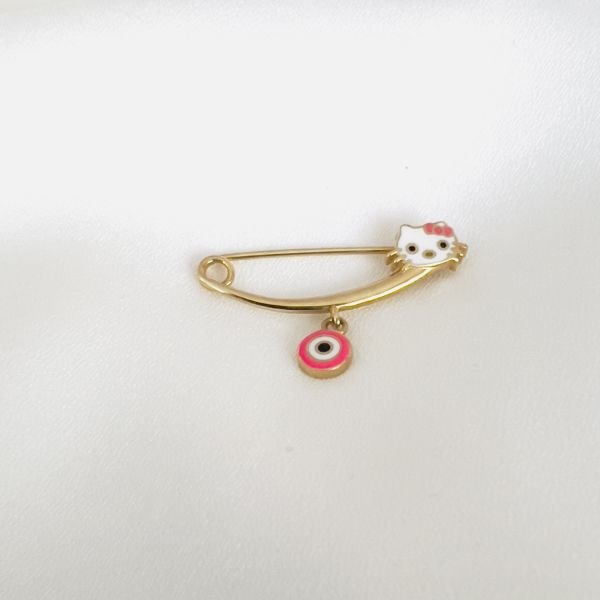 Bebek İğne Pembe Nazar Kedili