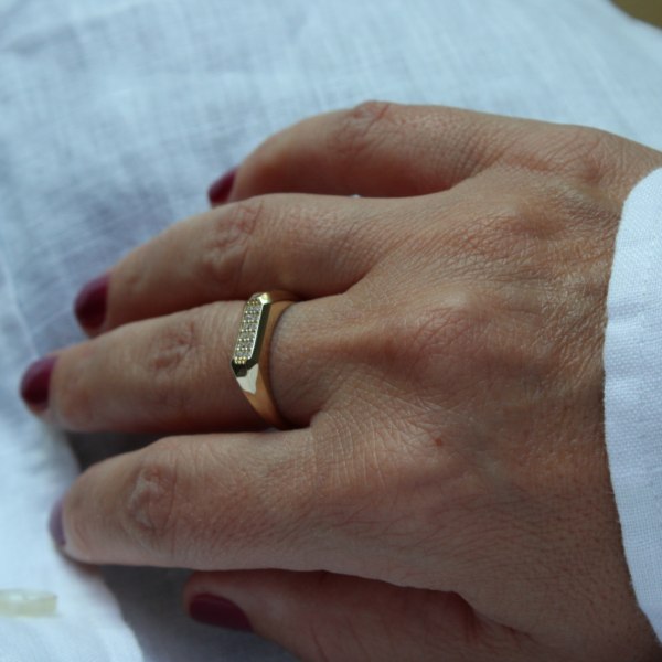 Dikdörtgen Taşlı Yüzük