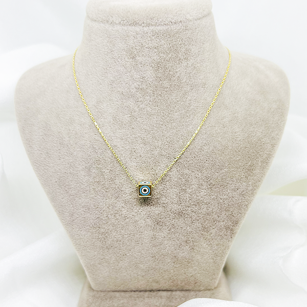 Küp Nazarlık Altın Tasarım Kolye