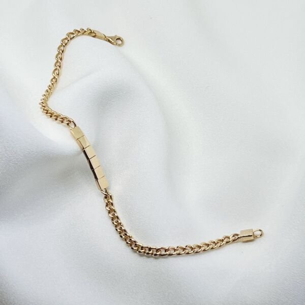 Kare Plaka Altın Tasarım Bileklik