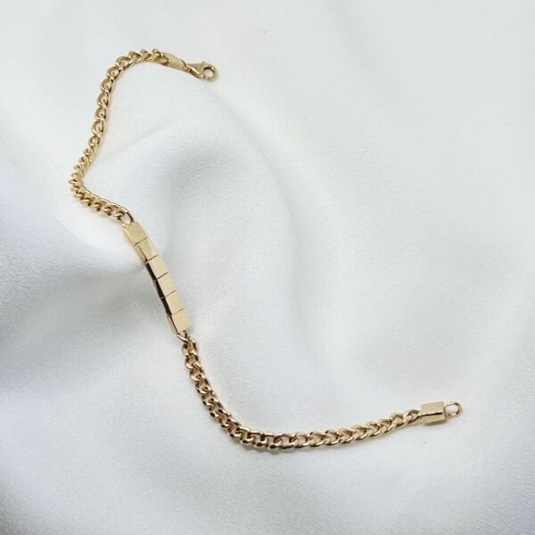 Kare Plaka Altın Tasarım Bileklik