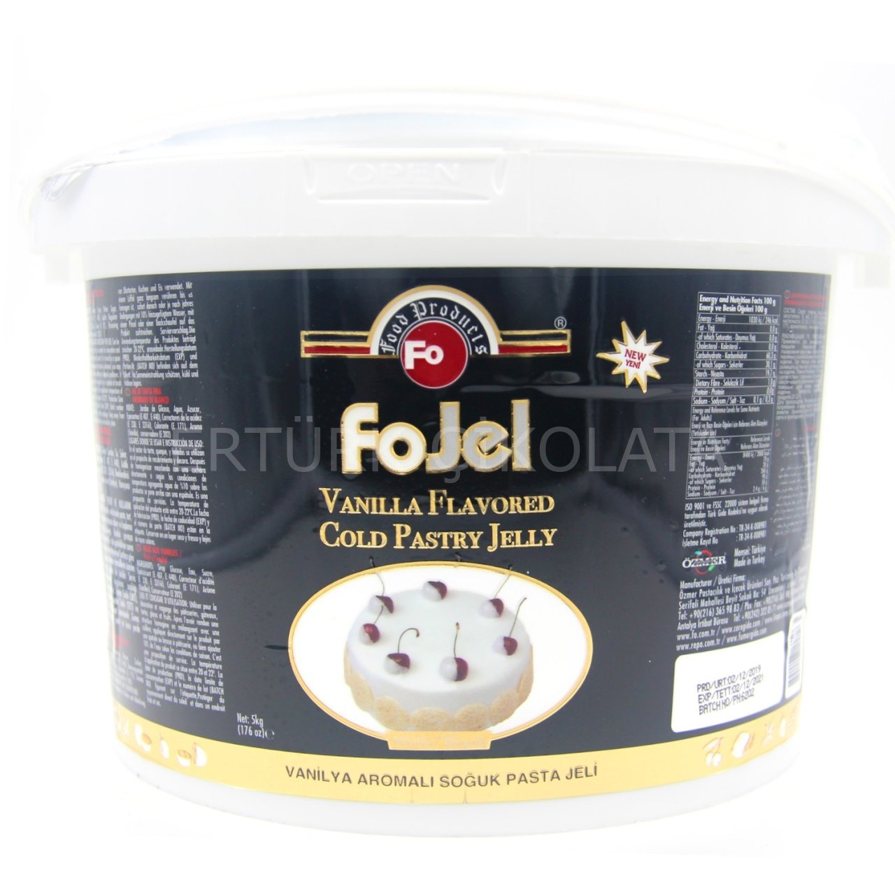 FO VANİLYA AROMALI SOĞUK PASTA JELİ 5 KG