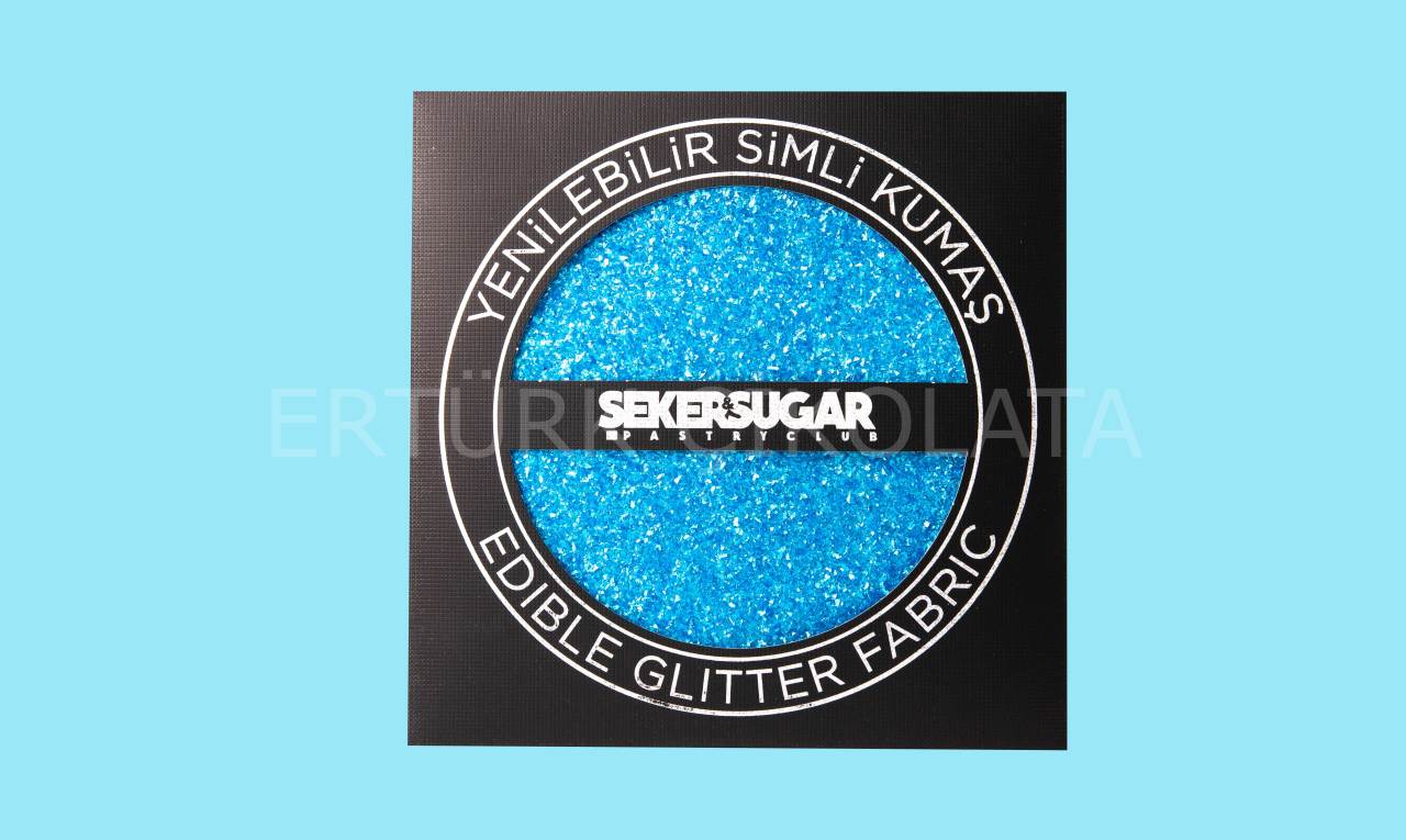 ŞEKER&SUGAR YENİLEBİLİR MAVİ SİMLİ KUMAŞ 15CM X 15CM