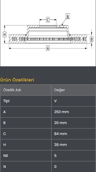 FREN DISKI ON (253-5)- H100 MNB 94- / H100 KAMY 94-03