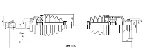 AKS KOMPLE SAG (28*552*26)- MAZDA 3 BK12 AT 03-06