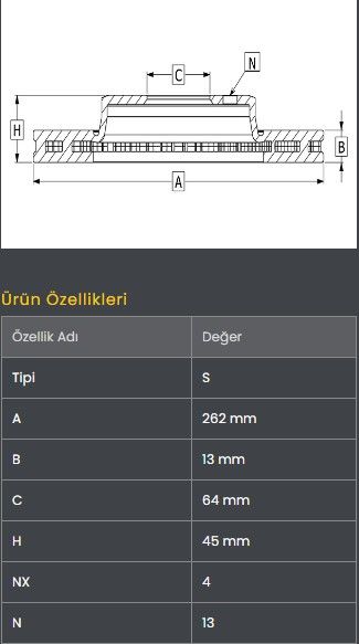 FREN DISKI ON (262/4)-ROVER-200/400 95-