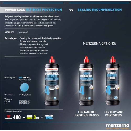 Menzerna Power Lock Ultimate Protection - Üstün Boya Koruma 250 ml