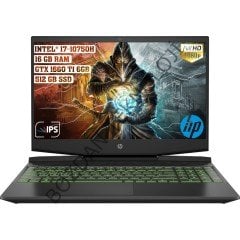 HP Pavilion 15-DK1014NT Intel Core i7 10750H 16GB 512GB SSD GTX1660Ti Freedos 15.6'' Taşınabilir Bilgisayar 1U5T4EA