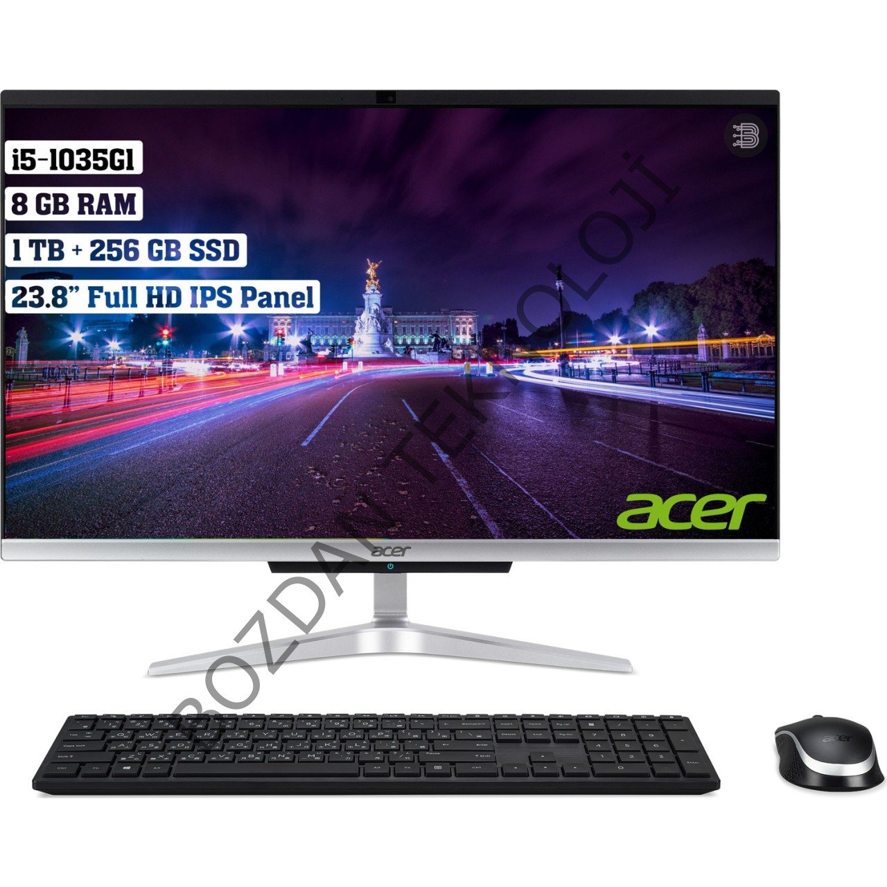 Acer Aspire C24-963 Intel Core i5 1035G1 8GB 1 TB + 256GB SDD Freedos 23.8'' FHD IPS All In One Bilgisayar DQ.BEREM.006