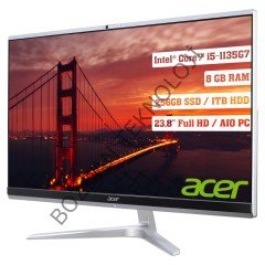 Acer Aspire C24-1650 Intel Core I5 1135G7 8gb 1tb + 256GB SSD Freedos 23.8'' Fhd All In One Bilgisayar DQ.BFSEM.004