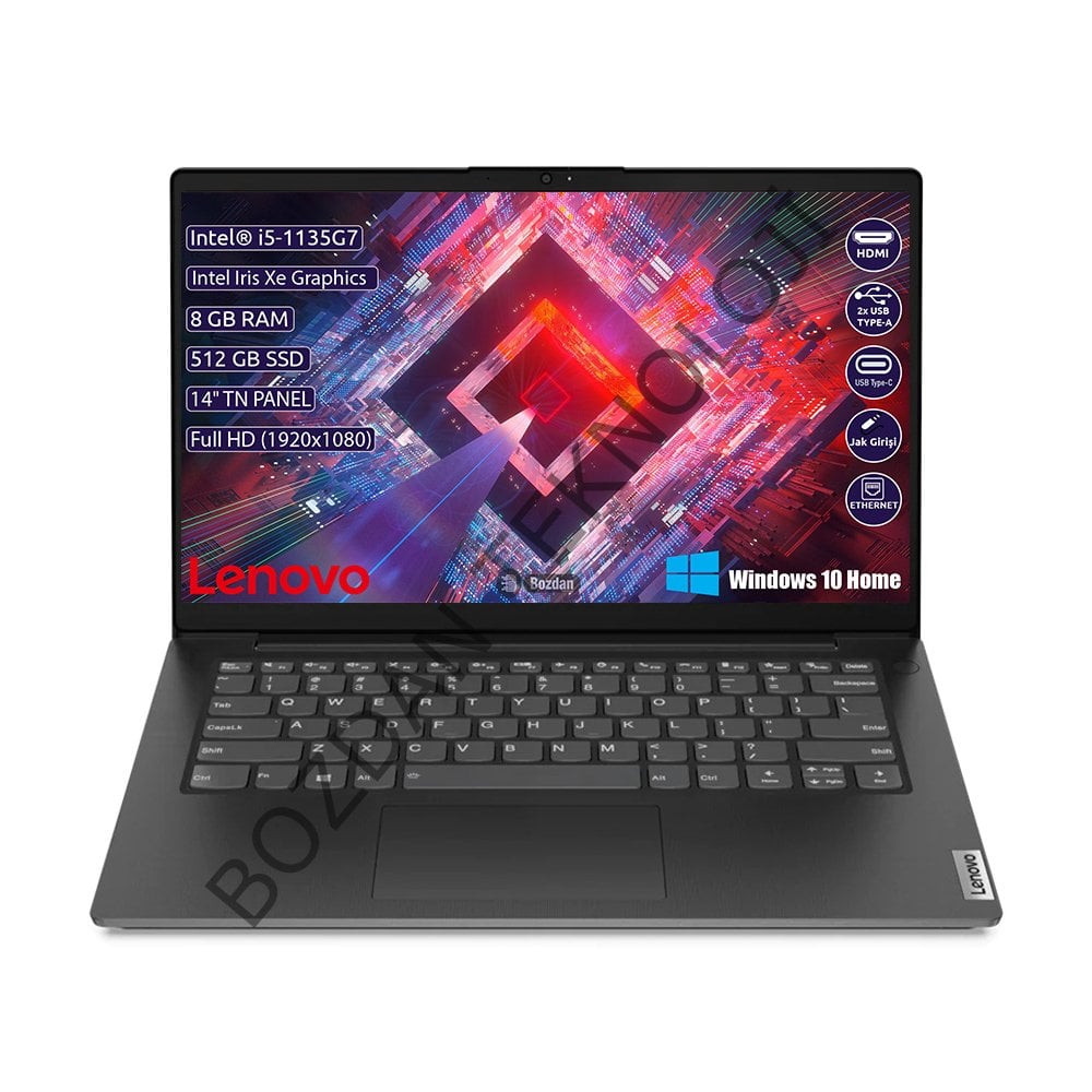 Lenovo V14 ITL Gen2 Intel Core i5 1135G7 8GB 512GB SSD Windows 10 Home 14'' FHD Taşınabilir Bilgisayar 82KA0027TX