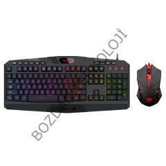 Redragon S101-3 Kablolu Türkçe Q RGB Oyuncu Klavyesi ve Arkadan Aydınlatmalı Kırmızı Mouse / Oyuncu Klavye Mouse Seti Siyah Redragon S101-3