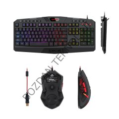 Redragon S101-3 Kablolu Türkçe Q RGB Oyuncu Klavyesi ve Arkadan Aydınlatmalı Kırmızı Mouse / Oyuncu Klavye Mouse Seti Siyah Redragon S101-3