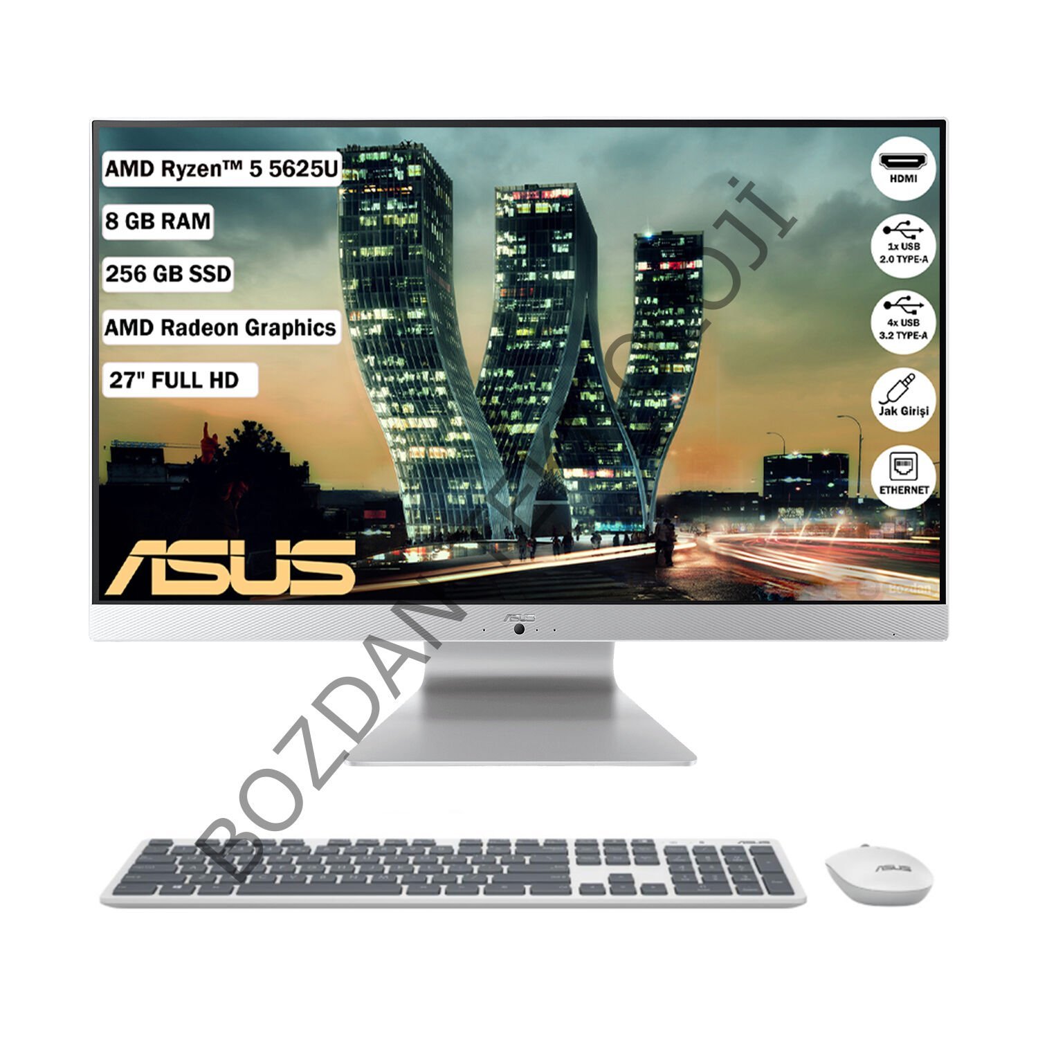 Asus M3700WYAK Amd Ryzen 5 5625U 8 GB 256 GB SSD Freedos 27'' Fhd All In One Bilgisayar M3700WYAK-WA023M