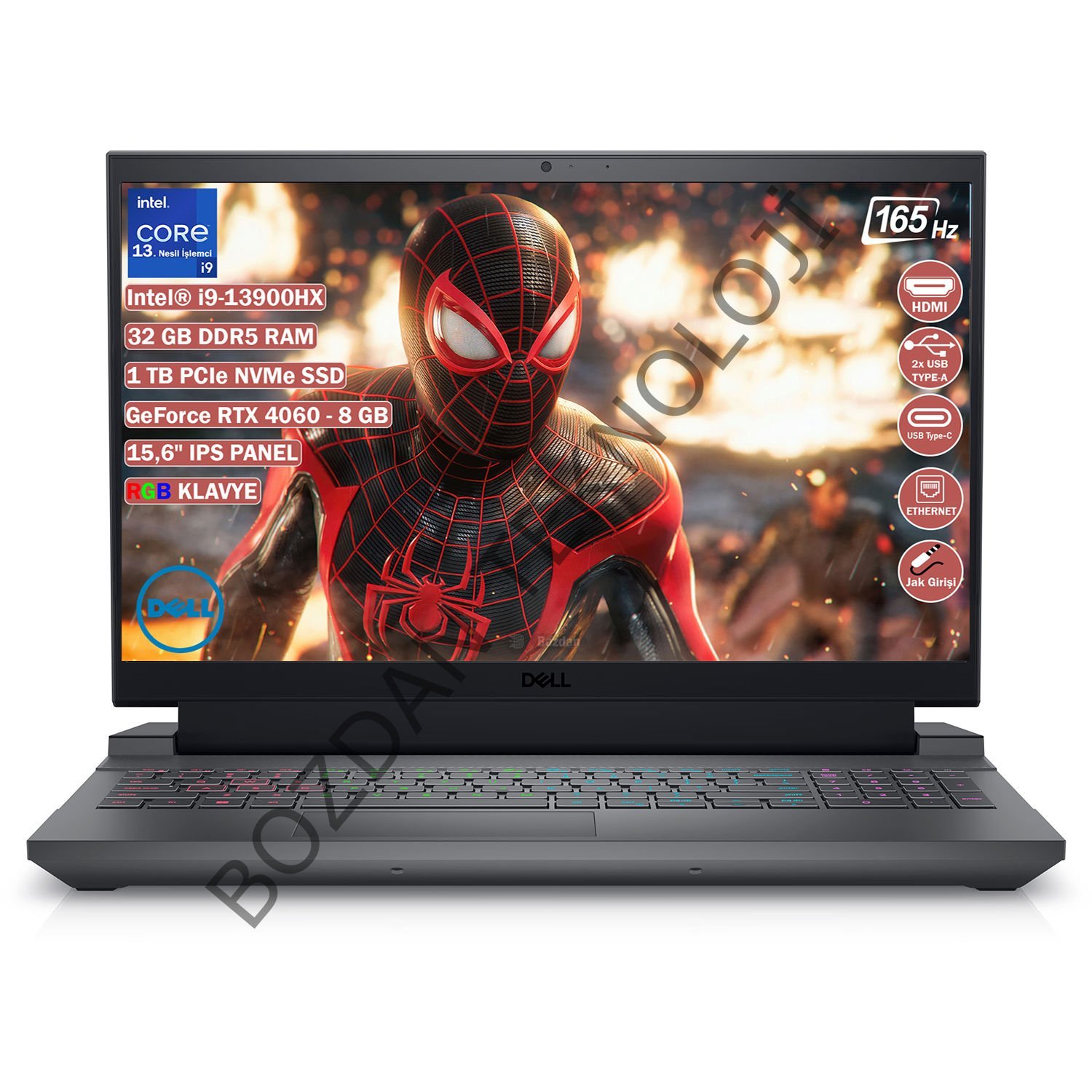 DELL GAMING G15 5530 i9 13900HX 32 GB 1 TB SSD RTX 4060 8 GB 15.6'' Ubuntu Taşınabilir Bilgisayar G55302401017U