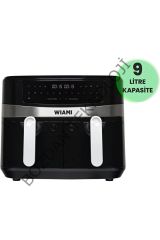 Wiami Air Fryer 9 Litre Siyah Çift Sepetli Akıllı Fritöz
