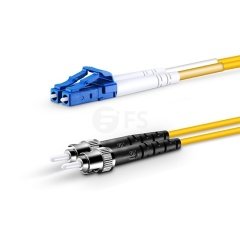 LC UPC to ST UPC Duplex OS2 Single Mode PVC (OFNR) 2.0mm Fiber Optik Patch Kablo