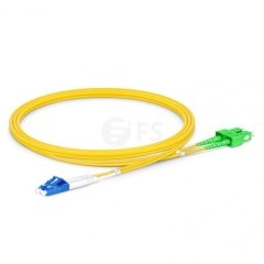 LC UPC to SC APC Duplex OS2 Single Mode PVC (OFNR) 2.0mm Fiber Optik Patch Kablo