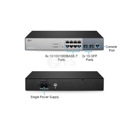 S3150-8T2FP, 8-Port Gigabit Ethernet L2+ Smart Managed Pro PoE+ Switch, 8 x PoE+ Ports @130W, with 2 x 1Gb SFP Uplinks, Fanless