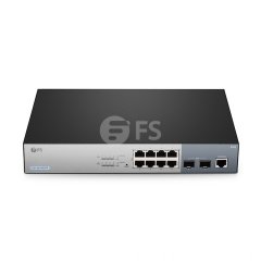 S3150-8T2FP, 8-Port Gigabit Ethernet L2+ Smart Managed Pro PoE+ Switch, 8 x PoE+ Ports @130W, with 2 x 1Gb SFP Uplinks, Fanless