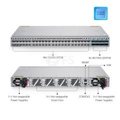 N8560-48BC, 48-Port L3 Data Center Switch, 48 x 25Gb SFP28, with 8 x 100Gb QSFP28, Support Stacking, Broadcom Chip, Software Installed