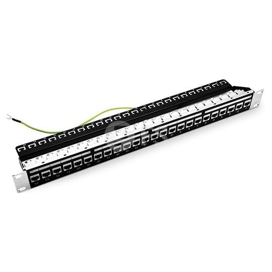 Cat6 Beslemeli Korumalı Patch Panel, 1U 24-Port