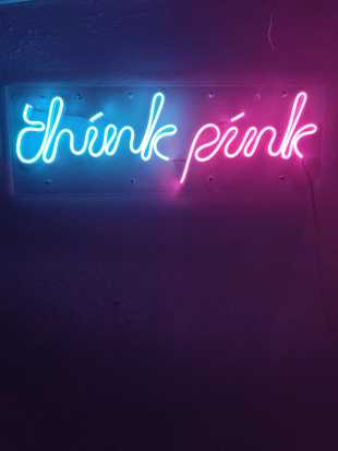 Think Pink  Neon  Led Dekoratif Duvar Aydınlatması Neon Duvar Yazısı