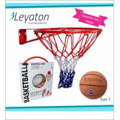 Leyaton Basketbol Pota Çemberi Fileli 20 mm + Top Hediye