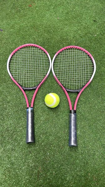 Çocuk Tenis Raketi Seti 21 Inç 2 Raket 1 Top Çantalı Set Pembe