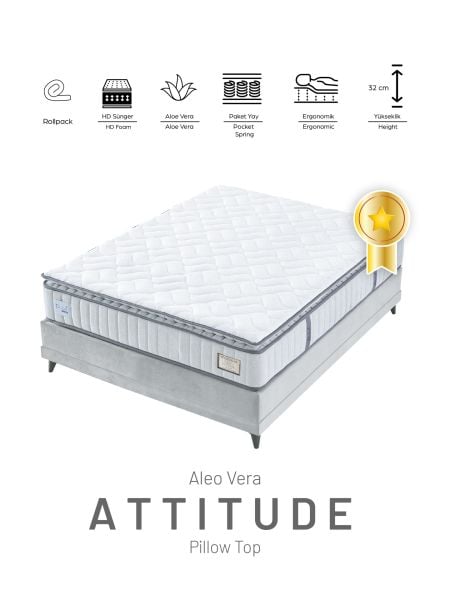 Puuf Sleep Attitude Aloe Vera Omurga Destekli Ortopedik Pedli Yatak