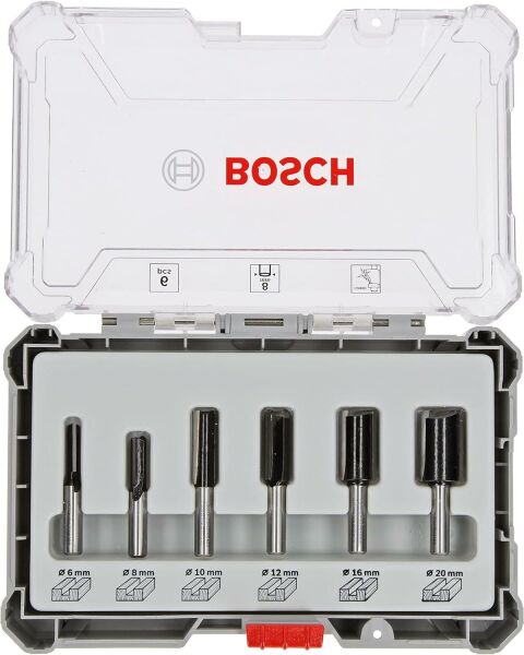 Bosch Pro Freze Setı 6  Lı Duz 8 Mm Saftlı 2607017466