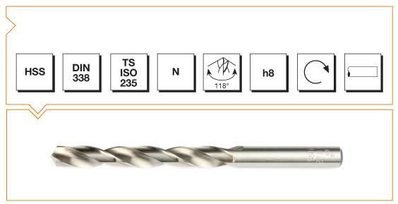 Makina Takım HSS DIN 338 Silindirik Saplı Kısa Matkap Ucu 18 mm