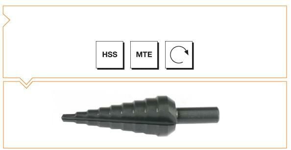 Makina Takım HSS MTE 5 Kademeli Sac Delme Matkabı 4-12 mm