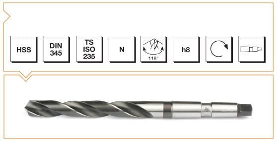 Makina Takım HSS DIN 345 Mors Konik Saplı Matkap Ucu 24 MM.