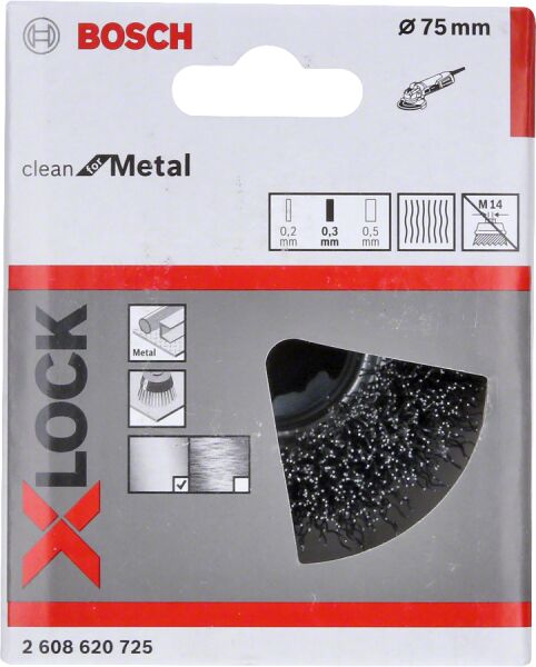 Bosch X-LOCK Metal İçin Saçaklı Tel Fırça 75*0,3mm 2608620725