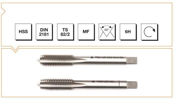 Makina Takım HSS DIN 2181 Metrik İnce Vidalı 2'li Takım Kılavuzu 12x1.25 (6H)