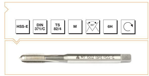 Makina Takım HSS - E DIN 371/C Metrik Normal Vidalı Düz Kanallı Makina Kılavuzu M 5 (6H)