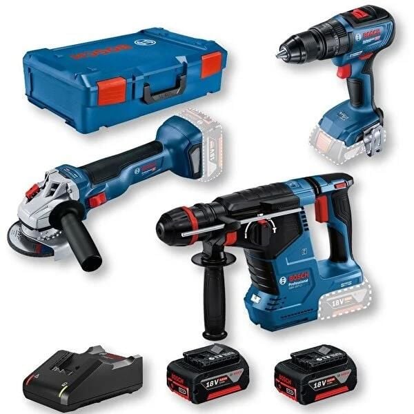 Bosch Professional Seti: GBH + GWS + GSR 18V (2x5.0 Ah ve XL-Boxx)