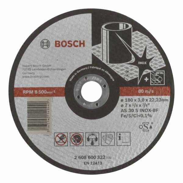 Bosch Exınox Kesme Tası 180*3,0 Mm Duz 2608600322