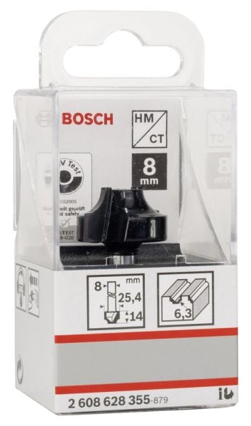 Bosch - Standard Seri Ahşap İçin Çift Oluklu Sert Metal Kenar Biçimlendirme Frezesi 8*25,4*46mm