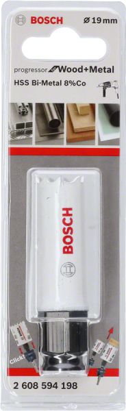 Bosch - Yeni Progressor Serisi Ahşap ve Metal için Delik Açma Testeresi (Panç) 19 mm