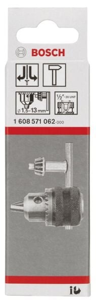 Bosch - 1,5-13 mm - 1/2''-20 Anahtarlı Mandren