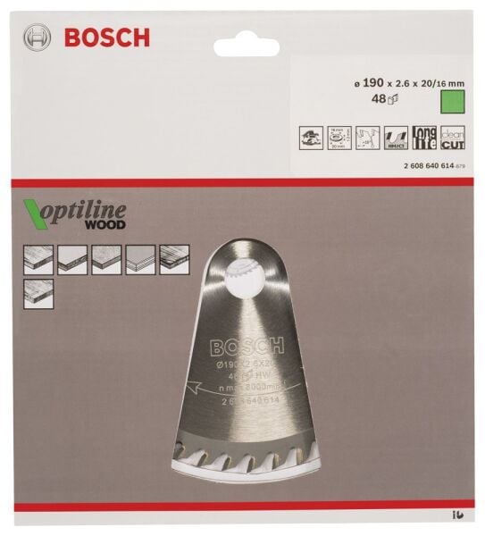 Bosch Daıre Testere Bıcagı Op Wo H 190X20-48 2608640614