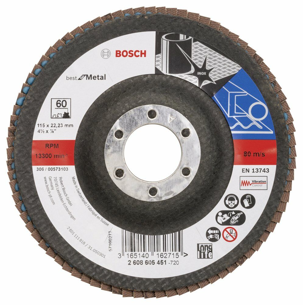 Bosch 115 Mm 60 K Best For Metal Flap Dısk 2608605451