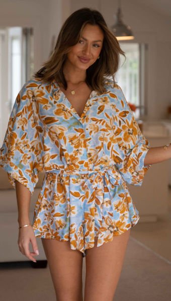 BLUE-MUSTARD-FLORAL TULUM