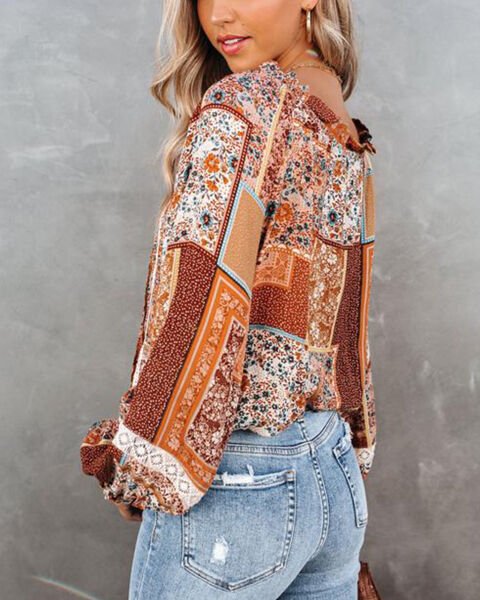 Blouse Tıle-Ethnıc-Prınt Nd22211
