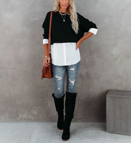 Tunic Black-White Nd22909