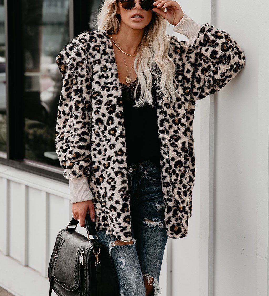 Leopard-Prınted Coat