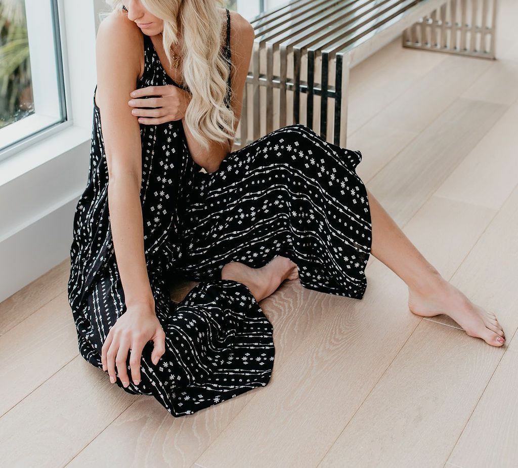 BLACK-ECRU-PRINTED TULUM
